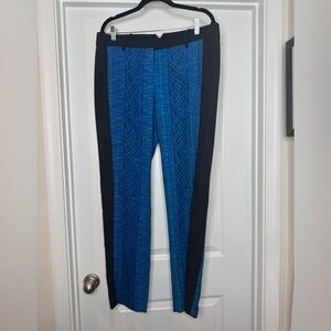 BCBG Max Azria Monique Cable Print Slim Straight Leg Trouser Pants, Size L